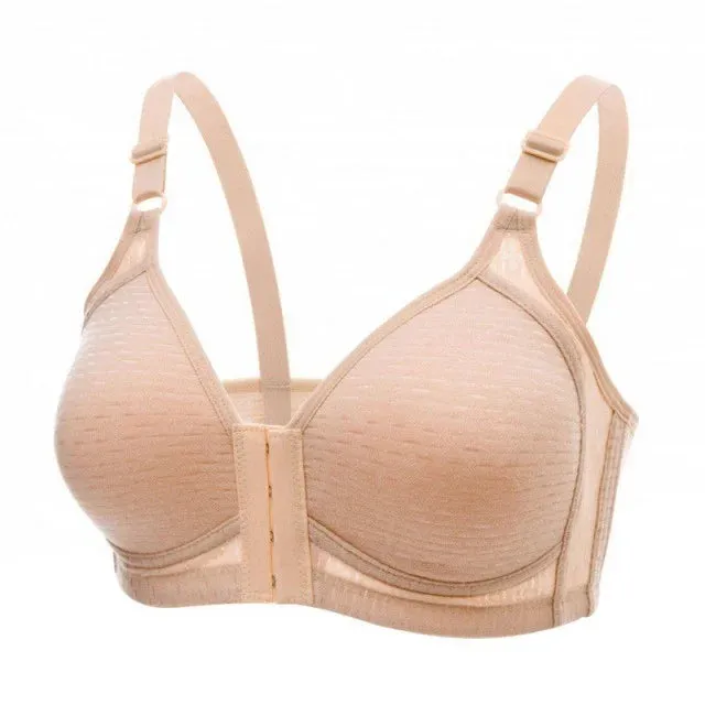 OCW Women Bra Front Buckle Wireless Breast Shaping Breathable Casual Plus Size