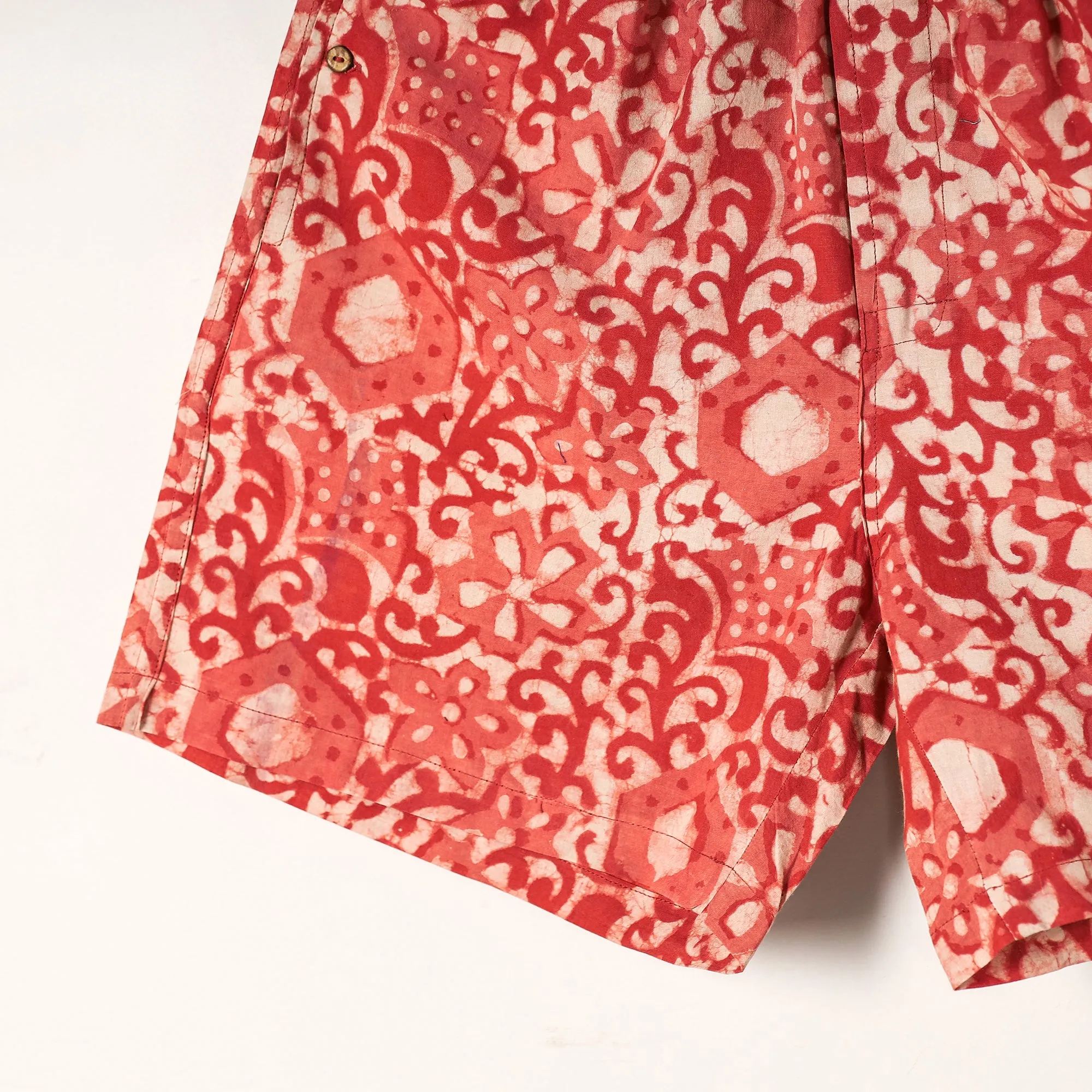 Orange - Bagru Block Printed Cotton Unisex Boxer/Shorts