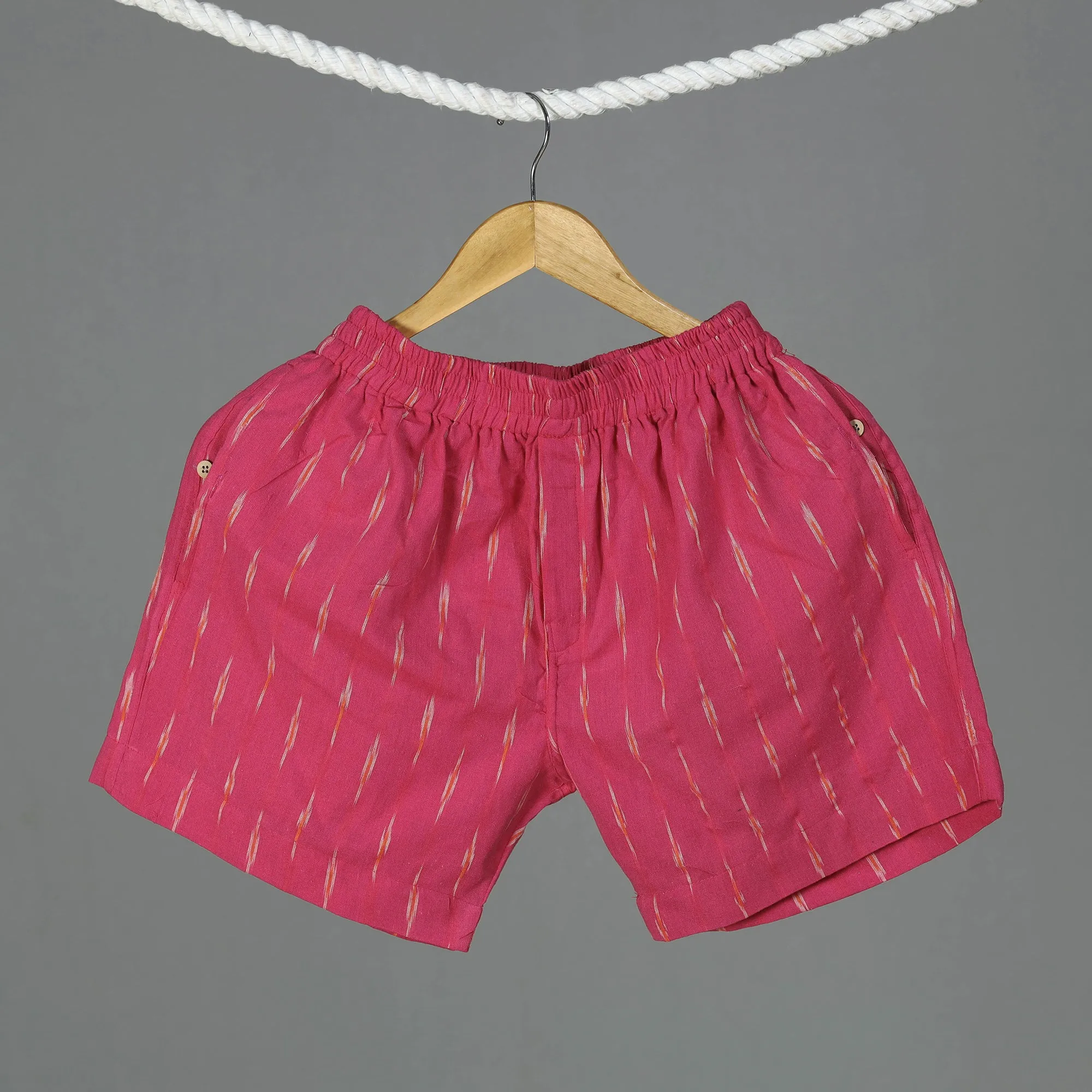 Pink - Pochampally Ikat Cotton Unisex Boxer/Shorts