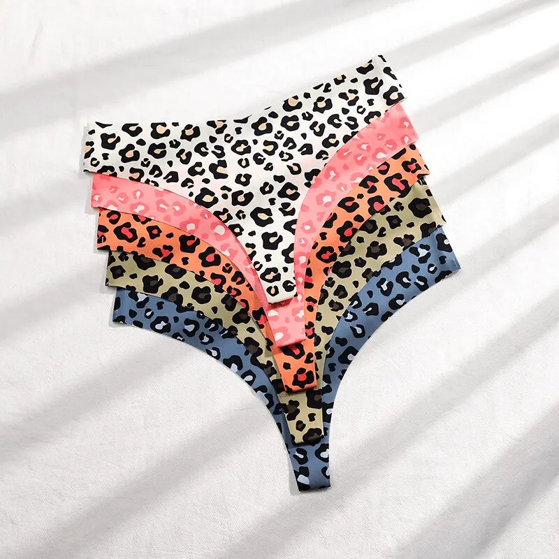 Sexy Leopard Print T-Back T-Shaped Panties / Seamless Underwear - SF0869