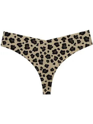 Sexy Leopard Print T-Back T-Shaped Panties / Seamless Underwear - SF0869