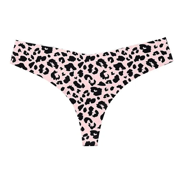 Sexy Leopard Print T-Back T-Shaped Panties / Seamless Underwear - SF0869