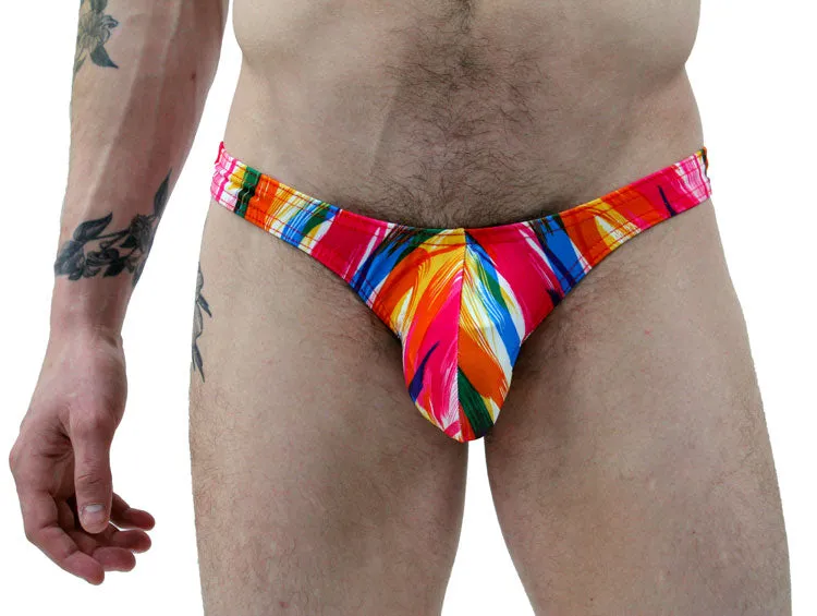 Shop Men's Thong with Painted Brush Strokes Design