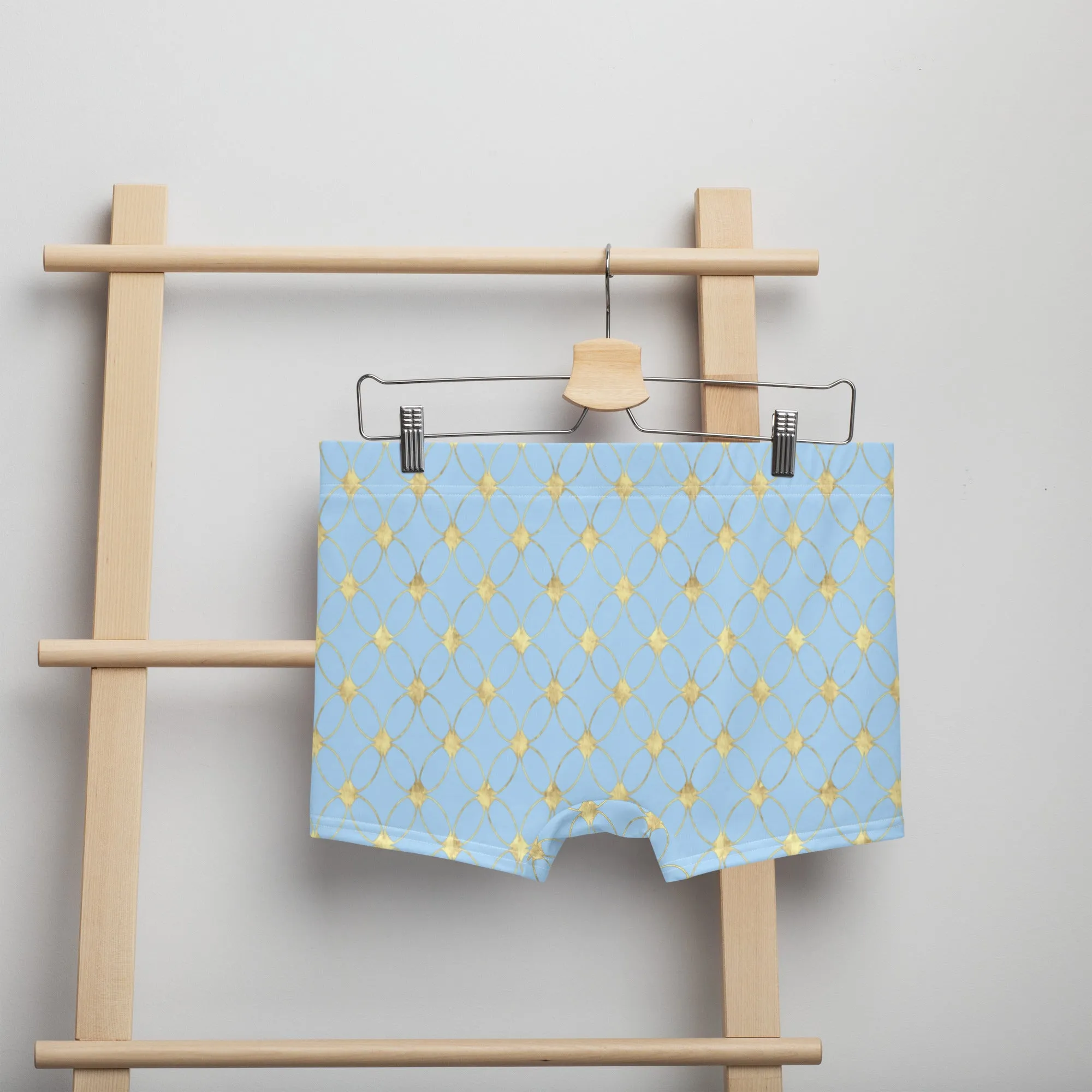 Sky blue boxer with Golden print for men’s