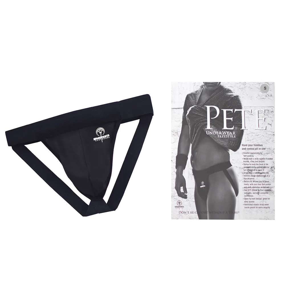 SpareParts Pete Freestyle Nylon Packing Jock Black Size L