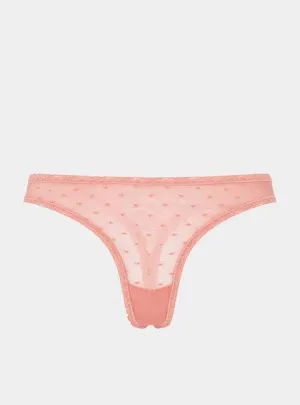 Sugi Recycled-Lace High-Leg Thong - Canyon Peach