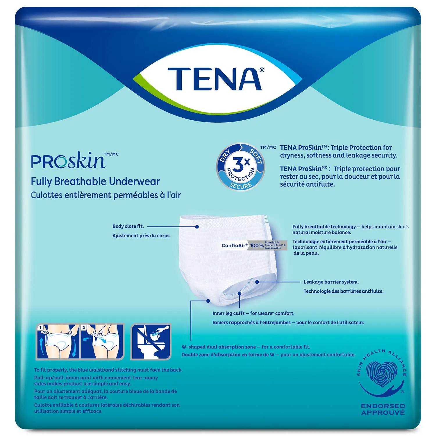 TENA ProSkin Extra Protective Incontinence Underwear 25"- 35", Moderate Absorbency, Unisex, Small