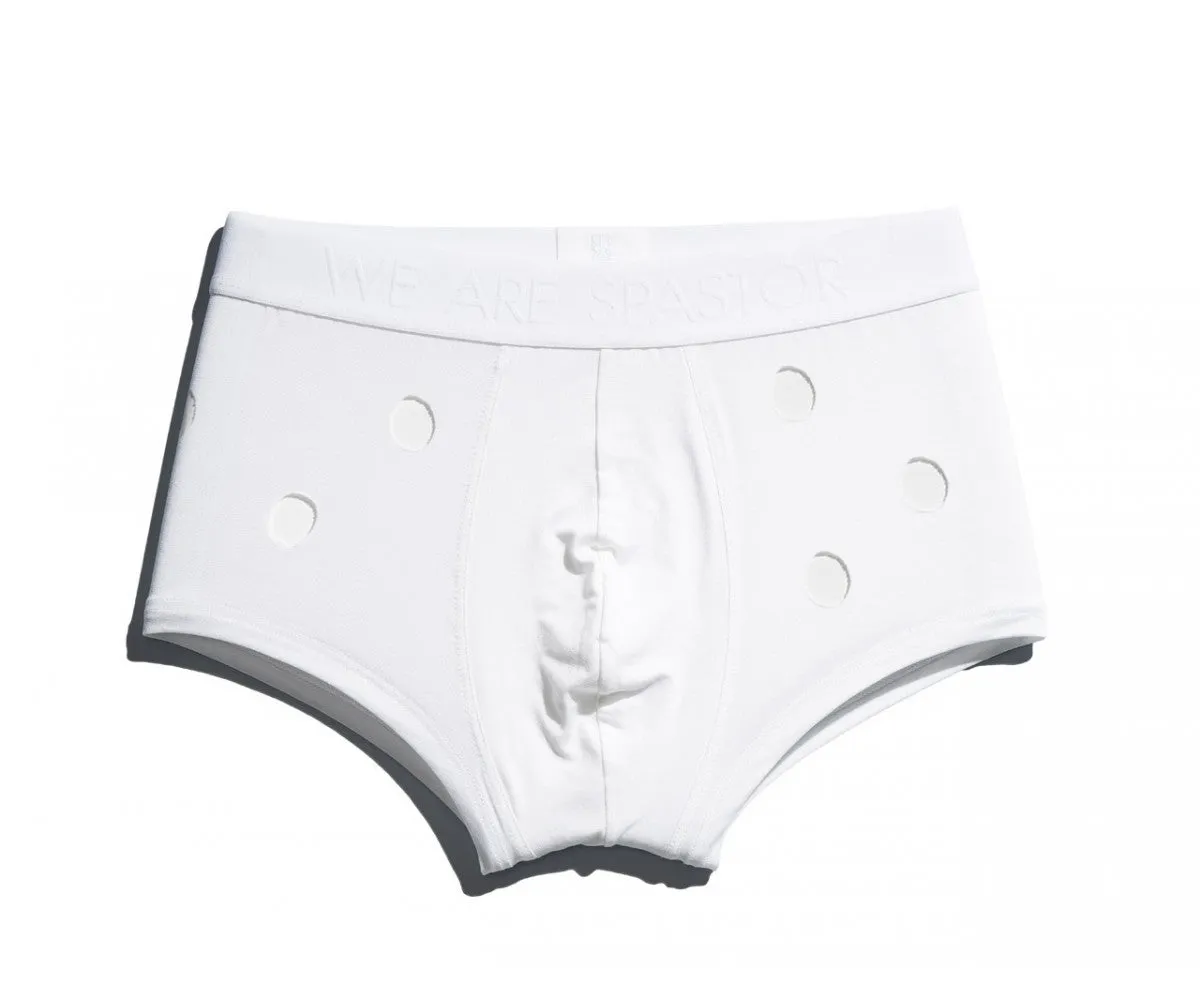 White Boxer Briefs with Holes by WE ARE SPASTOR - Optimized Design