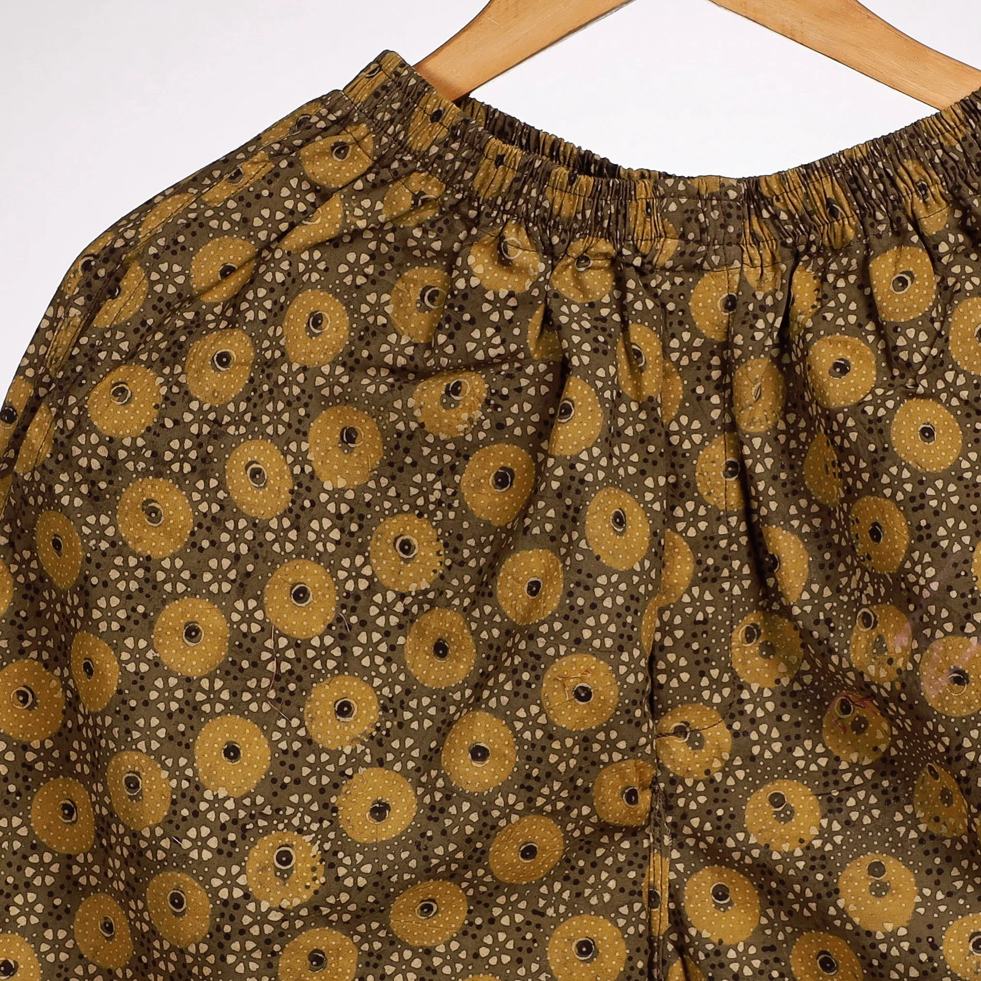 Yellow - Ajrakh Block Printing Cotton Unisex Boxer/Shorts