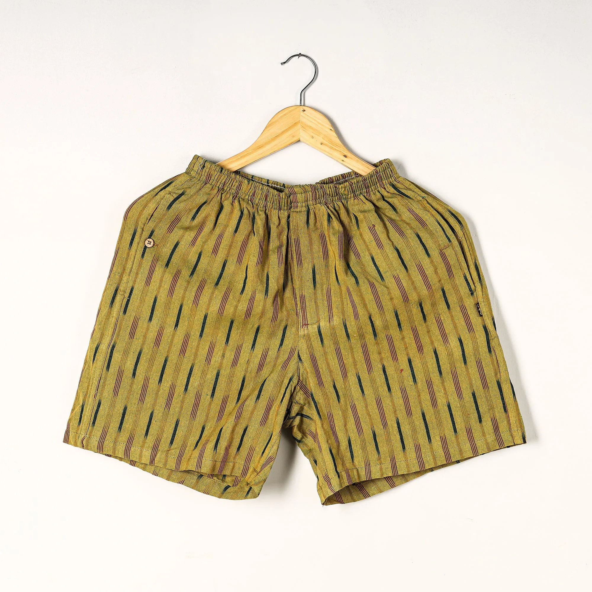 Yellow - Pochampally Ikat Cotton Unisex Boxer/Shorts